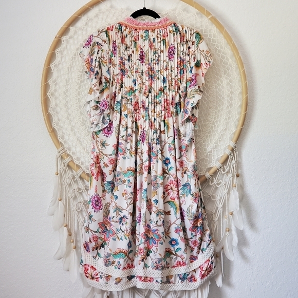 Tolani Elma Dress Floral Fringe Crochet - Picture 4 of 11